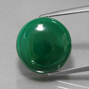 Malaquita verde natural 15,99ct, corte redondo, opaco