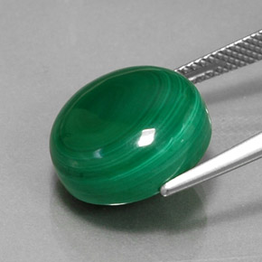 Malaquita verde natural 15,99ct, corte redondo, opaco