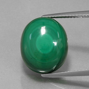 Malaquita verde natural 15,46ct, corte oval, opaco