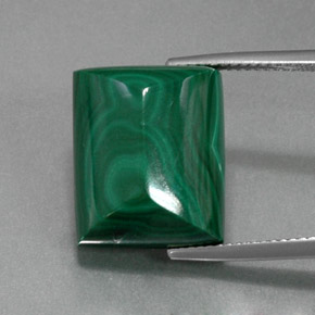Malaquita verde natural 22,88ct, baguete, opaco