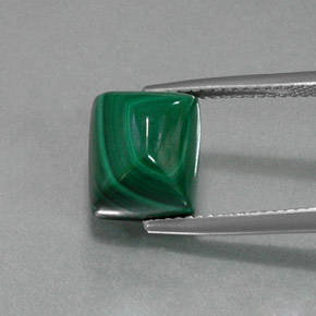Malaquita verde natural 9,05ct, baguete, opaco