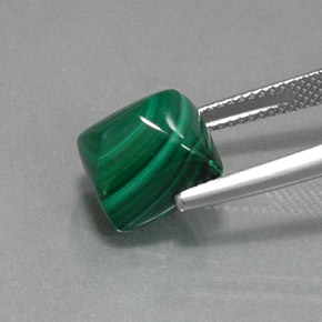 Malaquita verde natural 9,05ct, baguete, opaco