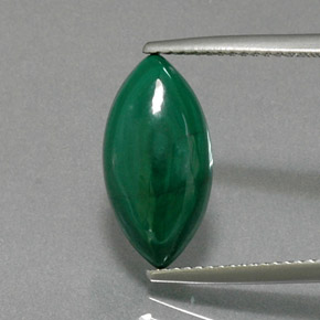 Malaquita verde natural 6,74ct, marquise, opaco
