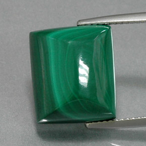 Malaquita verde natural 21,25ct, baguete, opaco