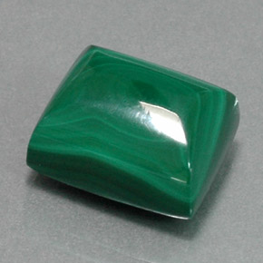 Malaquita verde natural 21,25ct, baguete, opaco