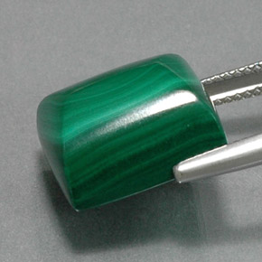 Malaquita verde natural 21,25ct, baguete, opaco