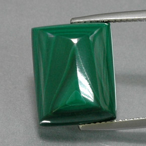 Malaquita verde natural 19,81ct, baguete, opaco