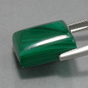 Malaquita verde natural 19,81ct, baguete, opaco