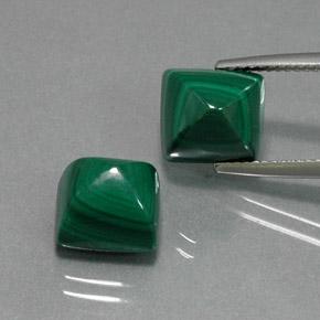 Pedras preciosas de malaquita verde natural de 13,98 ct, quadrado, opaco