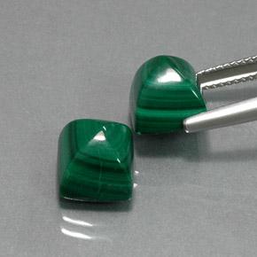 Pedras preciosas de malaquita verde natural de 13,98 ct, quadrado, opaco