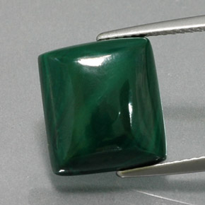 Malaquita verde natural 11,12ct, baguete, opaco
