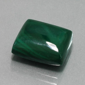 Malaquita verde natural 11,12ct, baguete, opaco