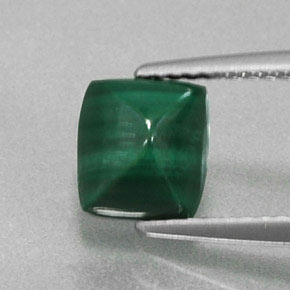 Malaquita verde natural 2,17ct, baguete, opaco
