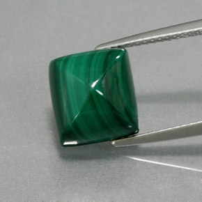 Malaquita verde natural 7,56ct, baguete, opaco
