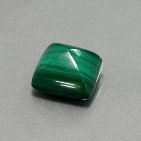 Malaquita verde natural 7,56ct, baguete, opaco