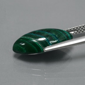 Malaquita verde natural 5,63ct, marquise, opaco