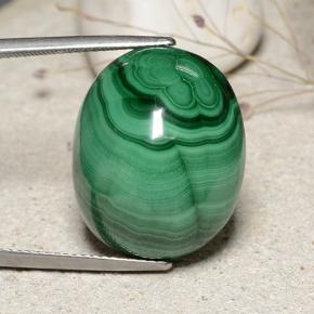 Malaquita verde natural 39,18ct, corte oval, opaco