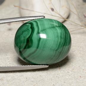 Malaquita verde natural 39,18ct, corte oval, opaco