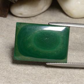 Malaquita verde natural 17,71ct, baguete, opaco