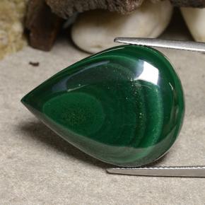Malaquita verde natural 36,65ct, formato de pêra, opaco