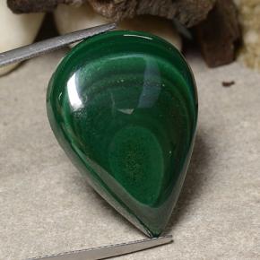 Malaquita verde natural 36,65ct, formato de pêra, opaco
