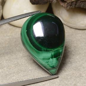 Malaquita verde natural 26,48ct, formato de pêra, opaco