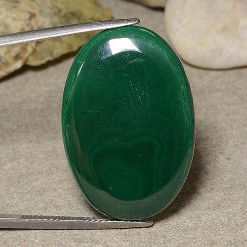 Malaquita Verde médio Natural 39.90ct, Corte Oval, Opaco