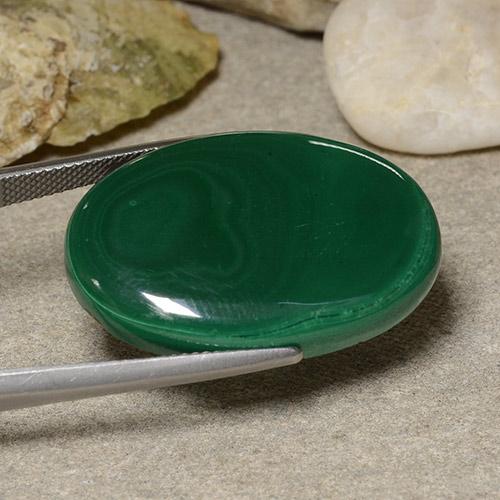 Malaquita Verde médio Natural 39.90ct, Corte Oval, Opaco