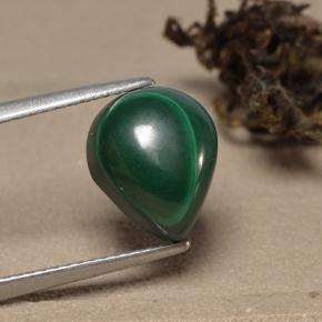 Malaquita verde natural 5,60ct, formato de pêra, opaco