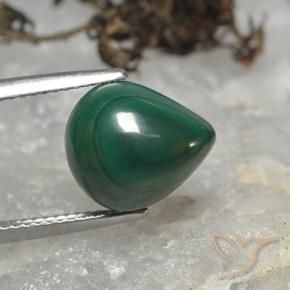 Malaquita Verde Natural 8.54ct, Formato de pêra, Opaco