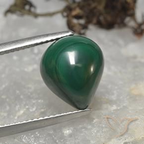 Malaquita Verde Natural 8.54ct, Formato de pêra, Opaco