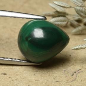Malaquita Verde Natural 6.60ct, Formato de pêra, Opaco