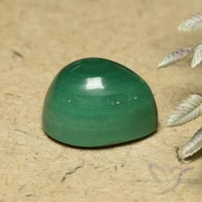 Malaquita Verde Natural 5.86ct, Formato de pêra, Opaco