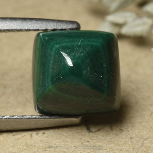 6.82ct Natural verde pinho Malaquita, Quadrado, Opaco