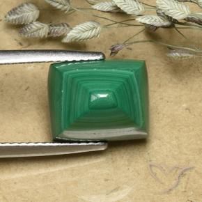 Malaquita verde quente Natural 8.18ct, baguete, Opaco