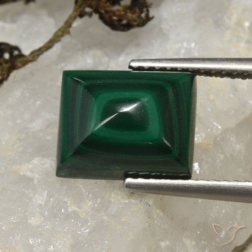 6.17ct Natural Verde médio Malaquita, baguete, Opaco