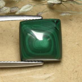 Malaquita verde natural 8,08ct, quadrado, opaco