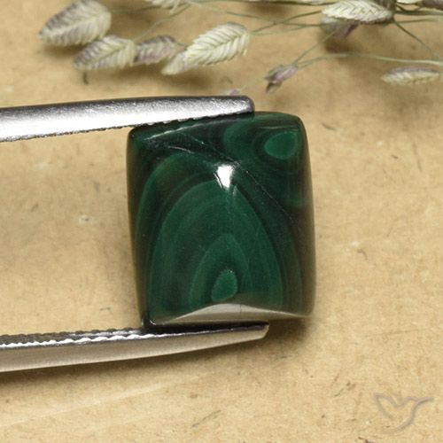 9.74ct Natural verde pinho Malaquita, baguete, Opaco