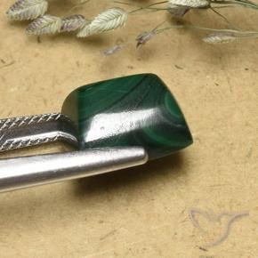 Malaquita verde pinho Natural 9.74ct, baguete, Opaco