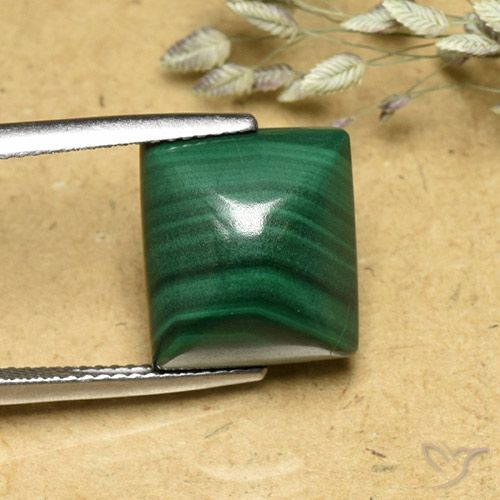 13.91ct Natural Verde médio Malaquita, baguete, Opaco