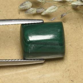 Malaquita verde natural 12,75ct, baguete, opaco