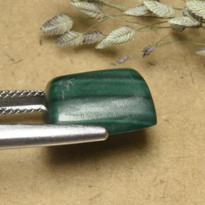 Malaquita verde natural 12,75ct, baguete, opaco
