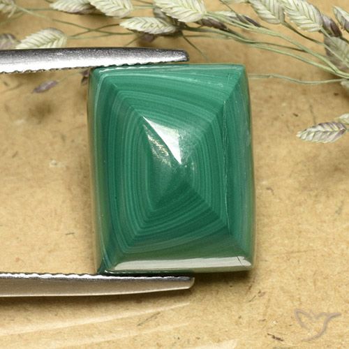 16.70ct Natural Verde Malaquita, baguete, Opaco