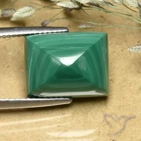 Malaquita Verde Natural 16.70ct, baguete, Opaco