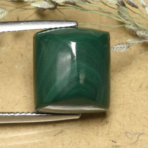 20.38ct Natural Verde médio Malaquita, baguete, Opaco