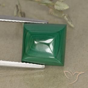 Malaquita Verde Natural 9.52ct, Quadrado, Opaco