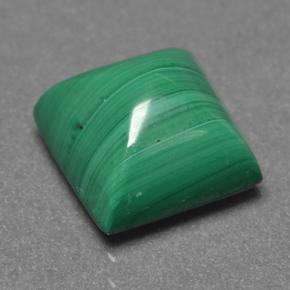 Malaquita verde natural 4,58ct, quadrado, opaco