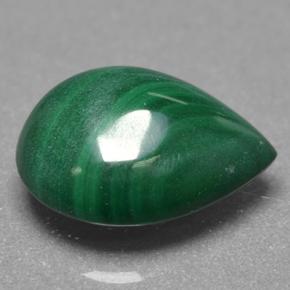Malaquita verde natural 3,90ct, formato de pêra, opaco