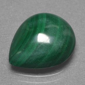 Malaquita verde natural 3,90ct, formato de pêra, opaco