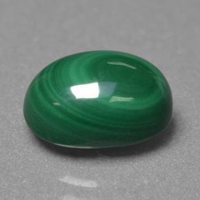 Malaquita verde natural 4,40ct, corte oval, opaco